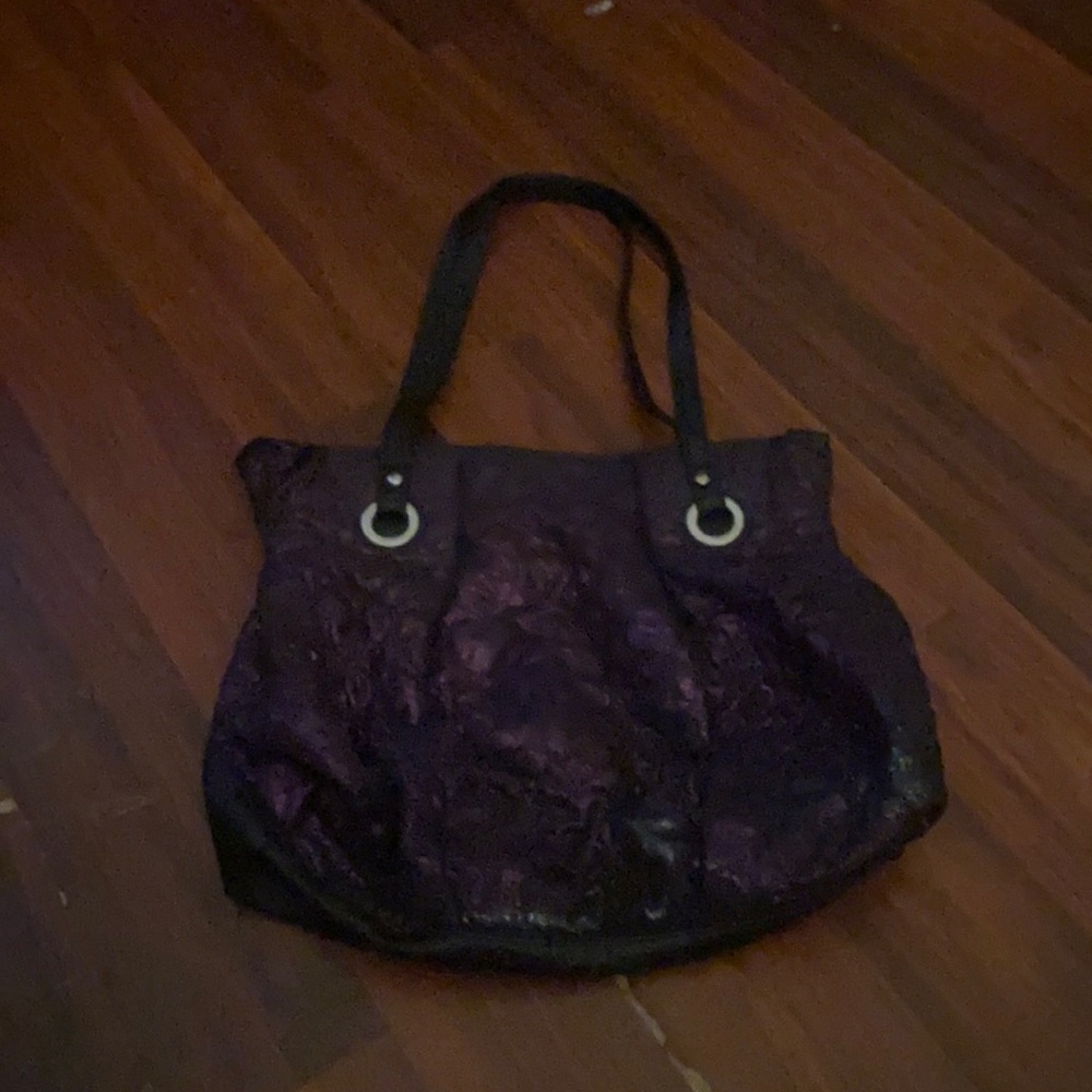 Purple glitter shoulder purse